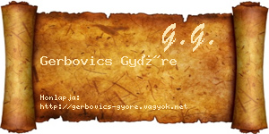 Gerbovics Györe névjegykártya